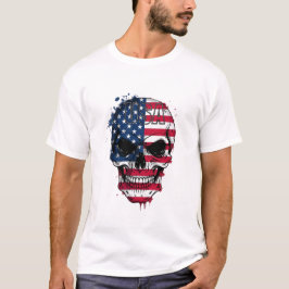 Noodlijdende Amerikaanse vlaggenschedel T-shirt