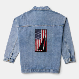 Noodlijdende Amerikaanse vlaggenvaren Denim Jacket