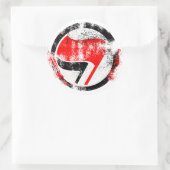 Noodlijdende anti-fascistische actie vlag ronde sticker (Tas)