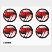 Noodlijdende anti-fascistische actie vlag ronde sticker (Vel)