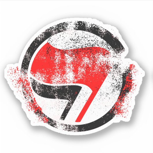 Noodlijdende anti-fascistische actie vlag sticker (Voorkant)