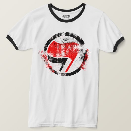 Noodlijdende anti-fascistische actie vlag t-shirt (Design voorkant)