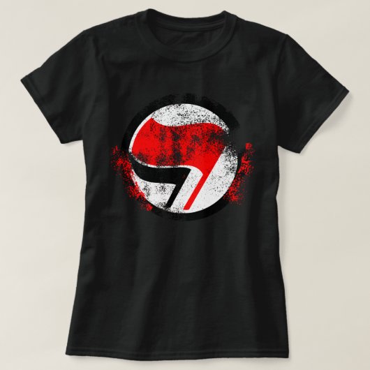 Noodlijdende anti-fascistische actie vlag t-shirt (Design voorkant)