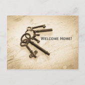 Noodlijdende Antiek Skeleton Sleutels op Sleutelri Briefkaart (Voorkant)