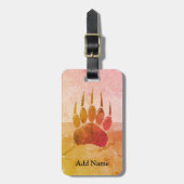 Noodlijdende Beer Paw Print Bagagelabel (Voorkant verticaal)