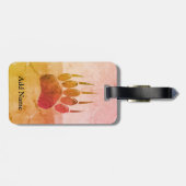 Noodlijdende Beer Paw Print Bagagelabel (Achterkant horizontaal)