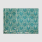 Noodlijdende Blauwgroen retro Tissuepapier (Voorkant)