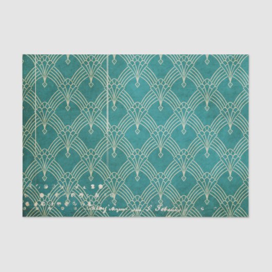 Noodlijdende Blauwgroen retro Tissuepapier (Voorkant)