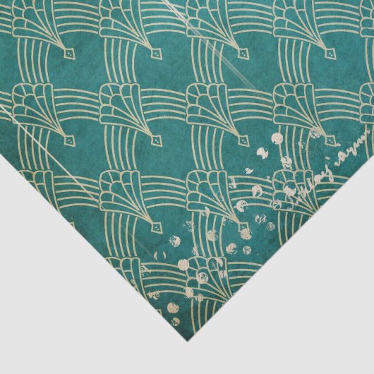 Noodlijdende Blauwgroen retro Tissuepapier (Detail)