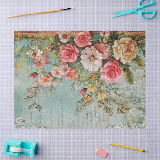 noodlijdende  bloemdecoupage tissuepapier (Craft)