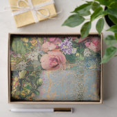 noodlijdende  bloemdecoupage tissuepapier (Geschenk)