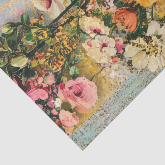 noodlijdende  bloemdecoupage tissuepapier (Detail)