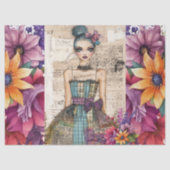 Noodlijdende bloemenjurk Ephemera Tissuepapier (Voorkant)