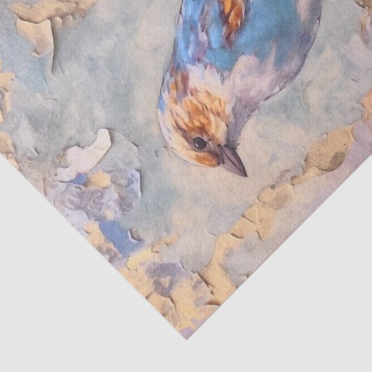 Noodlijdende Bloemenvogel Tissuepapier (Detail)