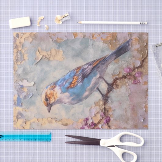 Noodlijdende Bloemenvogel Tissuepapier (Craft)