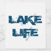 Noodlijdende Blue "Lake Life" Wijn Etiket (Enkel label)