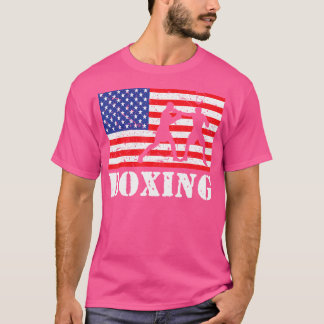 Noodlijdende Boksen VS Amerikaanse vlag Boxer Figh T-shirt