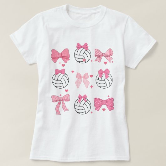 Noodlijdende Bow Volleybal Shirt, Volleybal Coquet T-shirt (Design voorkant)