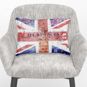 Noodlijdende Britse Union Jack Flag Collage Accent Kussen