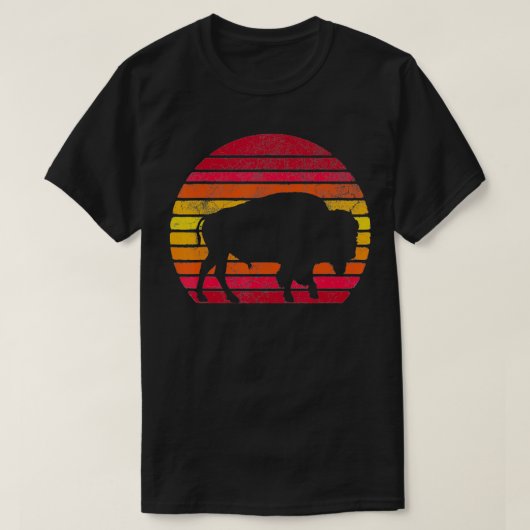 Noodlijdende Buffel Retro Style Bison  Mannen W T-shirt (Design voorkant)