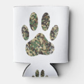 Noodlijdende Camouflage Hondenpootafdruk Blikjeskoeler (Voorkant)