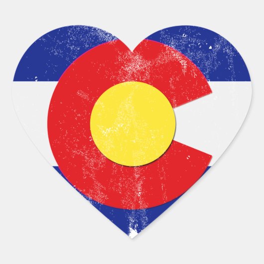 Noodlijdende Colorado Flag Heart Sticker (Voorkant)