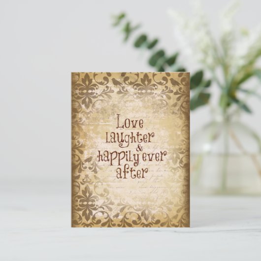  Noodlijdende Damask met Love Quote Briefkaart (Staand voorkant)