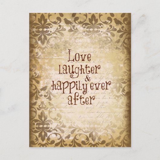  Noodlijdende Damask met Love Quote Briefkaart (Voorkant)
