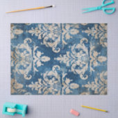 Noodlijdende Damast Blauw en Geel Decoupage Tissuepapier (Craft)