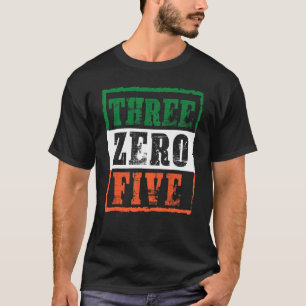 Noodlijdende Drie Zero Vijf 305 Miami Florida Desi T-shirt