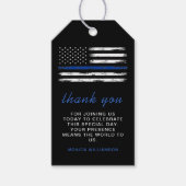 Noodlijdende dunne blauwe lijn politie gunst cadeaulabel (Voorkant)