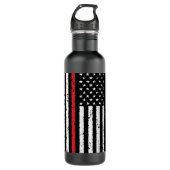 Noodlijdende dunne rode lijn waterfles  (Voorkant)