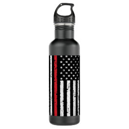 Noodlijdende dunne rode lijn waterfles 