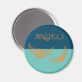 Noodlijdende Engel Pet Paws Op Blauw Magneet (Voorkant / Achterkant)