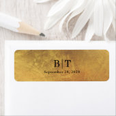 Noodlijdende Gouden Monogram Bruiloft Sigaar Band Etiket (Insitu)