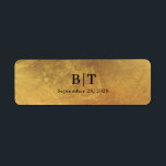 Noodlijdende Gouden Monogram Bruiloft Sigaar Band  Etiket<br><div class="desc">Dit eenvoudige en elegante labelontwerp is gemaakt om te gebruiken als een aangepaste sigarenband voor een bruiloft, jubileum of verlovingsfeest. Het heeft een gepolijste gepolijste gouden achtergrond met een look en een elegante zwarte tekst sjabloon om te personaliseren met de bruid en bruidegom monogram initialen en hun trouwdatum. Dit label...</div>