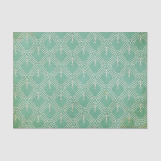 Noodlijdende Groene Art Deco Tissuepapier (Voorkant)