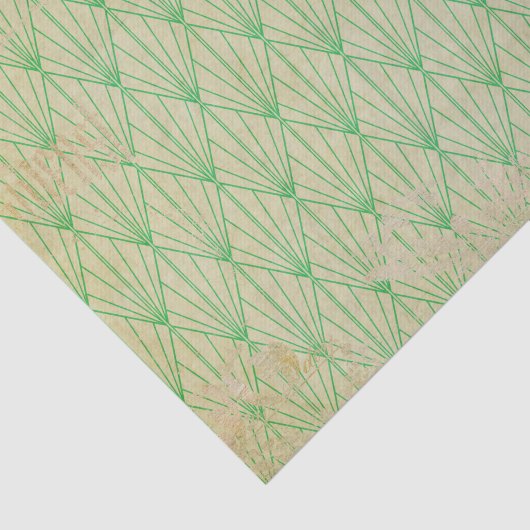 Noodlijdende Groene Art Deco Tissuepapier (Detail)