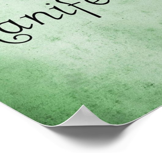 Noodlijdende groene waterverf manifest typografie poster (Hoek)