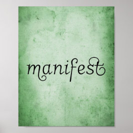 Noodlijdende groene waterverf manifest typografie poster