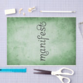 Noodlijdende groene waterverf manifest typografie tissuepapier (Craft)