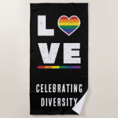Noodlijdende Grunge Liefde LGBTQ Gay Pride Vlag Strandlaken (Voorkant)