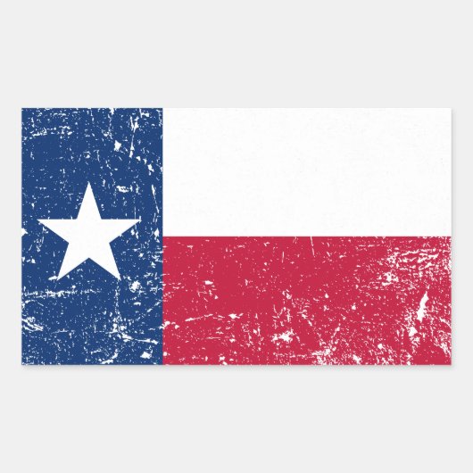 Noodlijdende Grunge Texas Vlag Rechthoekige Sticker (Voorkant)