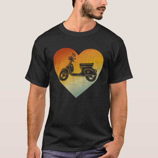 Noodlijdende hart Retro Style Mannen Vrouwen Scoot T-shirt (Voorkant)