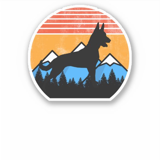 Noodlijdende  herder Mali Dutchie Dog Sticker (Voorkant)