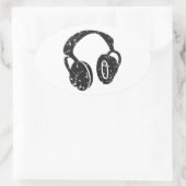 Noodlijdende hoofdtelefoon ovale sticker (Tas)