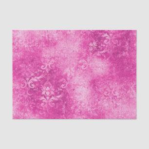 Noodlijdende Hot Pink Damask Tissuepapier
