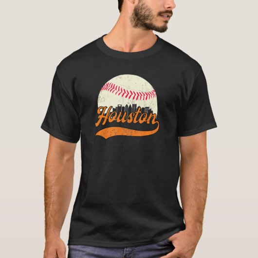  Noodlijdende Houston Texas Skyline Apparel T-shirt (Voorkant)