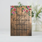 Noodlijdende houten waterverf rozen bruiloft save the date (Staand voorkant)