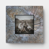 Noodlijdende houtnerf rustiek boomringpatroon fotoplaat (Voorkant)